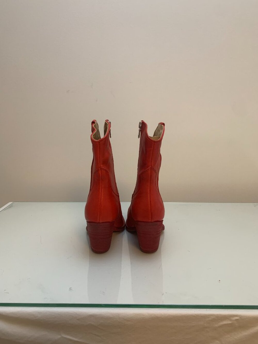 Free People Brayden Western Leather Boots Red - US 6 - Picture 9 of 14